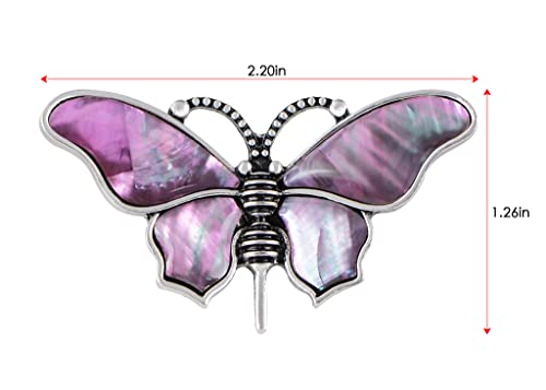Image of Alilang Abalone Shell Butterfly Insect Brooch Lapel Pins Pendant Scarf Shawl Accessories Wedding Party