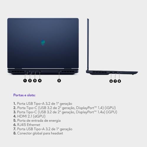 Notebook Gamer Alienware Aurora AC16-C5210H-D10 – Intel Core 5, NVIDIA RTX 3050, 16GB RAM, 512GB SSD, LED Full HD 120Hz, Linux