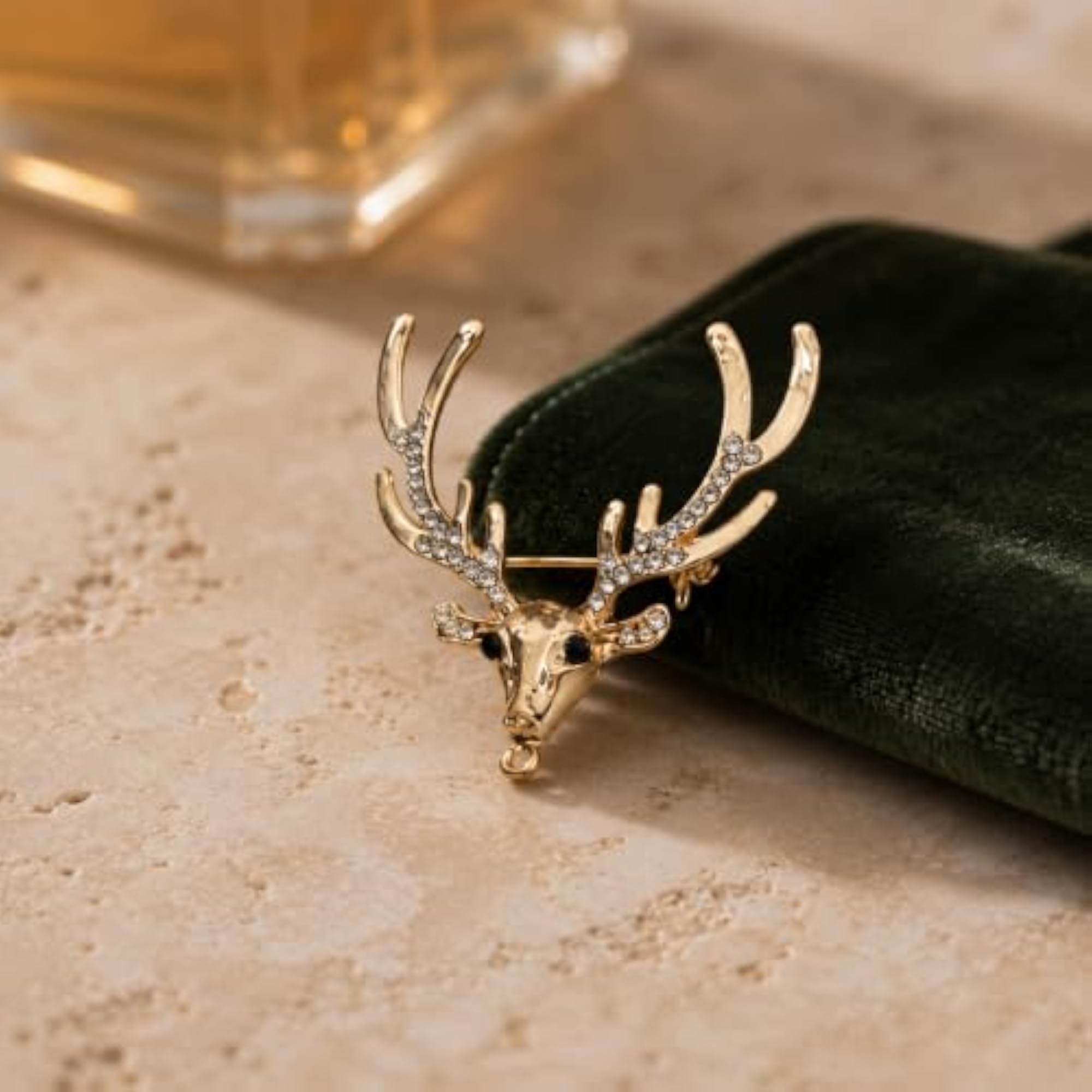 Golden Deer Lapel Pin for Elegant Attire