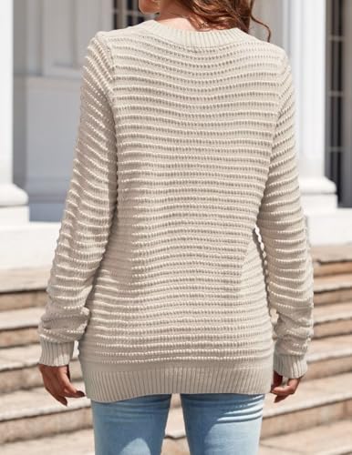 MONNURO Womens Sweaters Plus Size Long Sleeve V Neck Lightweight Textured Sweater Fall Fashion Pullover Jumper Tops3