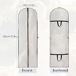 Garment Bag for Wedding Dresses and Suits,Heavy‑Duty PEVA Material with Reinforced Zipper, Breathable Protective Cover for Gowns, Travel and Closet Storage,180×60 cm (71×24 in), White