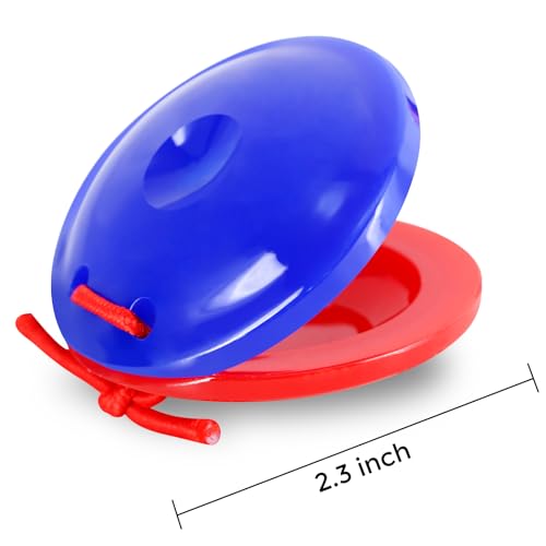 EASTROCK 12 peças de castanetas de plástico para instrumentos de dedo de castanetas, dedos de mão, c