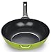 Green Ceramic Wok by Ozeri, with Smooth Ceramic Non-Stick Coating (100% PTFE and PFAS Free)