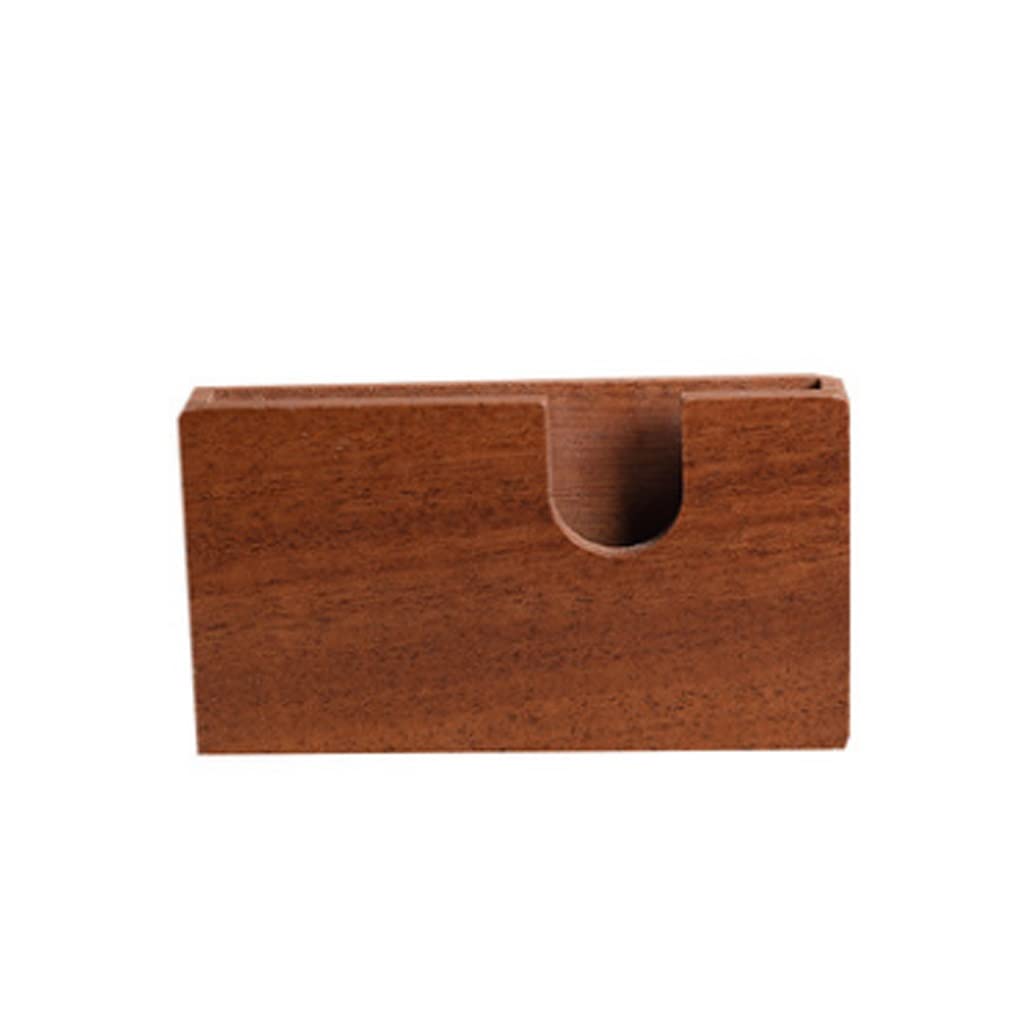 MOBYGKFY Wooden Business Card Case Office Desk Holder Storage Note Box