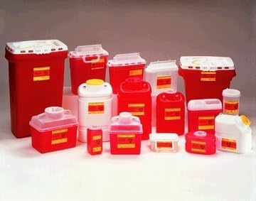 ZAMA Sharps Needle Collection Container, Funnel entry, 6.9 qt, Red, #305489 EACH (12 Each/Case) / 6 / 16.79