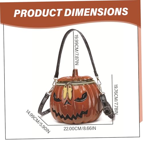 Halloween Purse, Funny Weird Pumpkin Purse, Handheld/Shoulder/Crossbody Pumpkin Bag, Zipper Halloween Crossbody Bag for Women 7