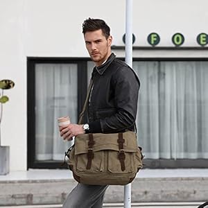 Büyük Vintage tuval Messenger omuzdan askili çanta Crossbody sırt çantası iş çan