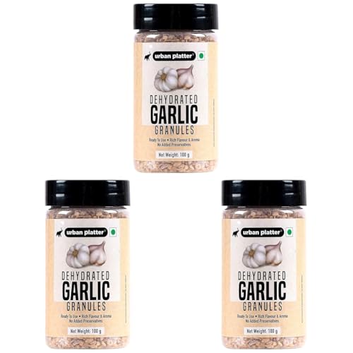 Image of Urban Platter Dehydrated Garlic Granules Shaker Jar, 100g / 3.5oz [Versatile, Savoury, Great Flavour] (Pack of 3)