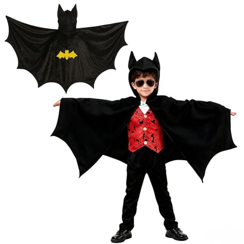 Smlper Disfraz de murciélago para niños, disfraz de carnaval para niños y niñas