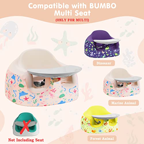 Image of Seat Cover Compatible with Bumbo Multi, Baby Children Chair Protector Washable Booster Seat Accessory, Girl Boy Bumbo Chair Cover, Pink Ocean