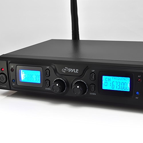 Pyle Uhf Wireless Microphone & Rack Mountable Receiver System 2 Belt Packs, 2 Lavelier/Lapel Mic Travel Case 16 Channel Frequency Independent Channel Volume Control Lcd Digital Display - Pdwm3365.5 #TOP3