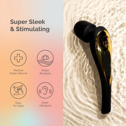 Ava - Evo Ergo Vibrator Wand [Butterfly Sex Toy Sexual Wellness] Personal Wand Massager | 20 Patterns & 8 Speeds Of Pleasure | Quiet & Small G Spot Vibrator | Female Sex Toys Adult Toys - Black #TOP2