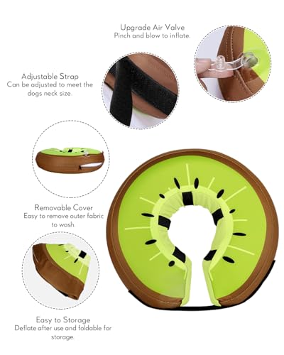 Image of MIDOG Inflatable Dog Cone, Donut Recovery Collar After Surgery, Large+