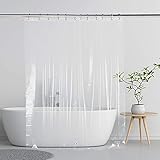 8G PEVA Heavy Duty Shower Curtain Liner, 72 x 72 Inches, Waterproof Plastic Shower Curtain with 3 Magnets and 12 Grommet Holes for Bathroom&Hotel, Clear