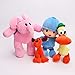zcm Peluche 4pcs Kawaii Pocoyo Pato Elly Loula Cartoon Animali di Peluche Little P Youyou Peluche Cuscino Carino Regalo di Natale per Bambini per Bambini