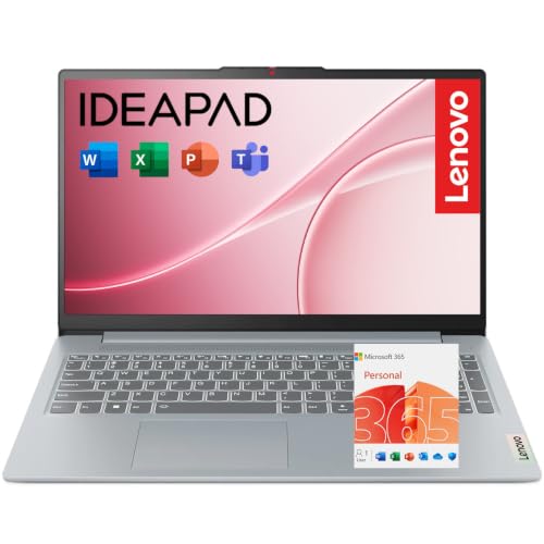 Image of Lenovo IdeaPad Slim 3i • 15.6 inch FHD Laptop with Microsoft 365 • Intel 4 Cores • 8GB DDR5RAM • 128GB SSD • 2026 Edition • Windows 11