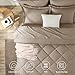 CozyLux King Size Comforter Set Khaki - 7 Pieces Bed in a Bag King, Luxury Soft Bed Set for All Seasons, Bedding Set with Down Alternative Comforter, Sheets, Pillowcases & Shams