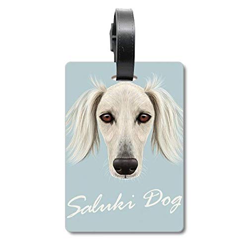 Étiquette valise Saluki blanc accessoire bagage lévrier persan