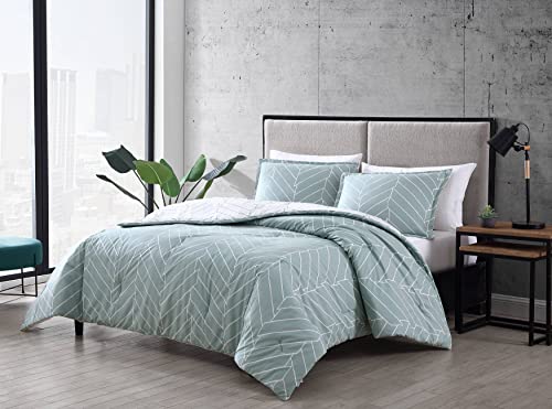 City Scene Ceres Cotton Green 3 Piece Comforter Set-Full/Queen - Picture 21 of 21