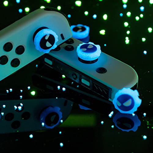 4PCS Cute Shockproof Monster Switch Luminous Thumb Grip Caps for Switch Lite & Switch & Switch OLED,