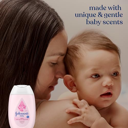 Image of Johnson's Baby Lotion with Coconut Oil, Aloe Vera & Vitamin B5, 72 HR Hydration, Skin Moisturizer, Hypoallergenic, Newborn Safe, Protects From Dryness & Strengthens Skin, Baby Essentials, 3.4 fl. oz