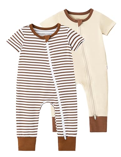 Baby Rompers Infant Boys Girls Pajamas Toddlers Onepiece Sleeper Jumpsuits Bamboo Viscose Zipper Romper 0-24Months