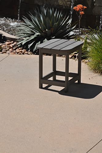 Polyteak Compact Side Table, All-Weather Outdoor Poly Lumber Looks & Feels Like Teak Wood, Model:cmpt-Tbl-Gry, Color: Grey #TOP1