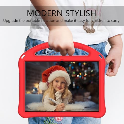 Coque enfant Lenovo Tab E10 étui rouge portable pour trajets et voyages - 3