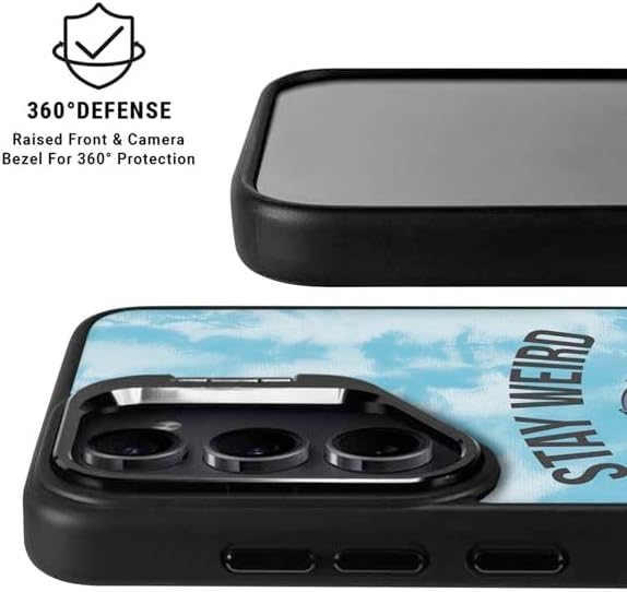 Skinit Kickstand Phone Case Compatible with Galaxy S24 FE - Officially Licensed Disney Lilo and Stitch Stay Weird Design