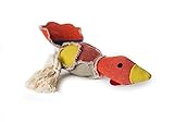 Fetch Pet Products Party Fowl Canvas and Rope Squeaky Dog Toy for Large and Medium Dogs, 2 Squeakers Inside (Turkey)