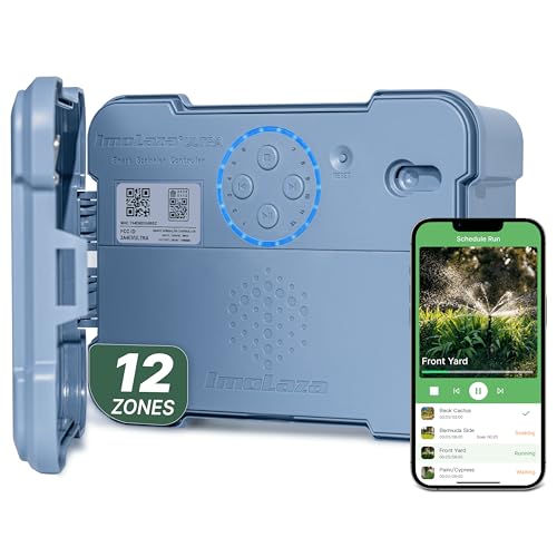 ImoLaza Outdoor Smart Sprinkler Controller, 12-Zone WiFi Irrigation Controller with