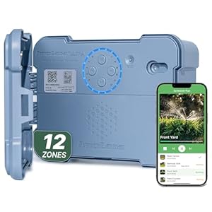ImoLaza Outdoor Smart Sprinkler Controller, 12-Zone WiFi Irrigation Controller with Hyper-Local Weather, App Remote Control, Works w/ Alexa, Auto Watering, Rain/Freeze/Wind Skip, Smart Fault Detection