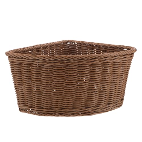 OHPHCALL 扇形コーナー収納バスケット 手編み収納容器 三角棚オーガナイザービン 洗面所 衣類 キッチン 省スペース整理用