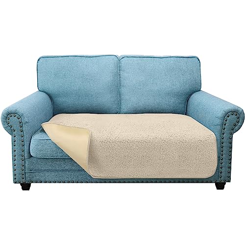 Granbest Loveseat Super Soft Thick Sofa Cushion Covers, Non-Slip Seat Covers for 2-Seater Sofa, Couch Cushion Cover for Pets (2-Seater, Beige)
