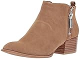 damenstiefel weite h online Gepolstertes Fußbett Kenneth Cole New York Addy Western Bootie Damen Stiefel mit doppeltem Reißverschluss, niedriger Absatz, Wildleder, Wei (Almond), 36.5 EU