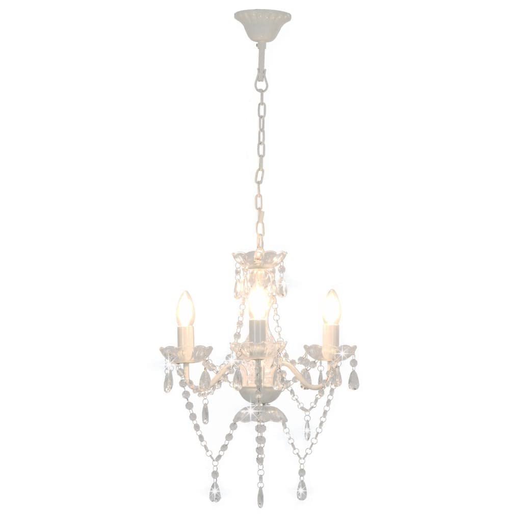 vidaXL Lámpara de Araña Redonda con Cuentas 3xE14 Bombillas Interior Hogar Decoración Iluminación Luz Mobiliario Habitación Diseño Estilo Plateada