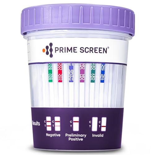 [5 Pack] Prime Screen Multi Drug Urine Test Cup -6 Panel (BZO COC mAMP OPI OXY THC) C-CUP-TDOA-564