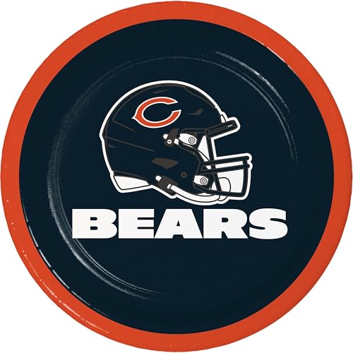 Trendware NFL Dessert Paper Plates, Chicago Bears, 7 in, 48 ct