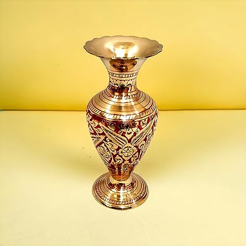 Akanksha Arts Made Of Brass - 7.3 Inch High Vase - A Rare Indian Decor thumb #5