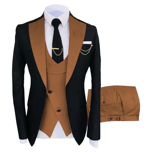 Smoking élégant pour homme costume 3 pièces d'affaires haut de gamme coupe ajustée chic