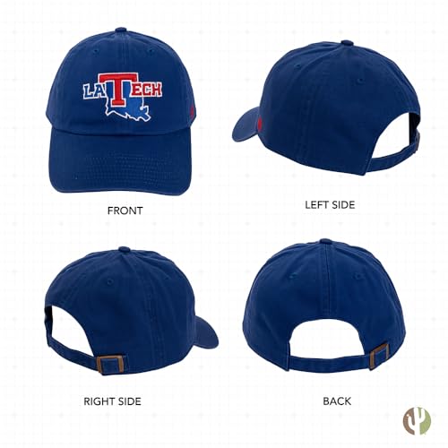 Louisiana-Tech-University-Baseball-Hat-Bulldogs-LA-Brimmed-Embroirderd-Hats-Cap-Adjustable-Cloth-Strap-Adult-Style-B-Blue