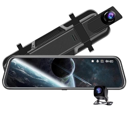 Dashcam Cámara Salpicadero DVR para Coche 10 Pulgadas Espejo Retrovisor Multimedia Pantalla Táctil IPS Cámara Salpicadero FHD Grabadora Vídeo DVR Camara Coche (Color : C, Tamaño : 64G)
