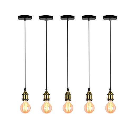 ANIU Pendant Light Kit,Vintage Pendant Light Cord E26 UL Lamp Socket,Adjustable UL Lamp Wire Hanging Light Socket Lamp for Kitchen Bedroom 6 Pack