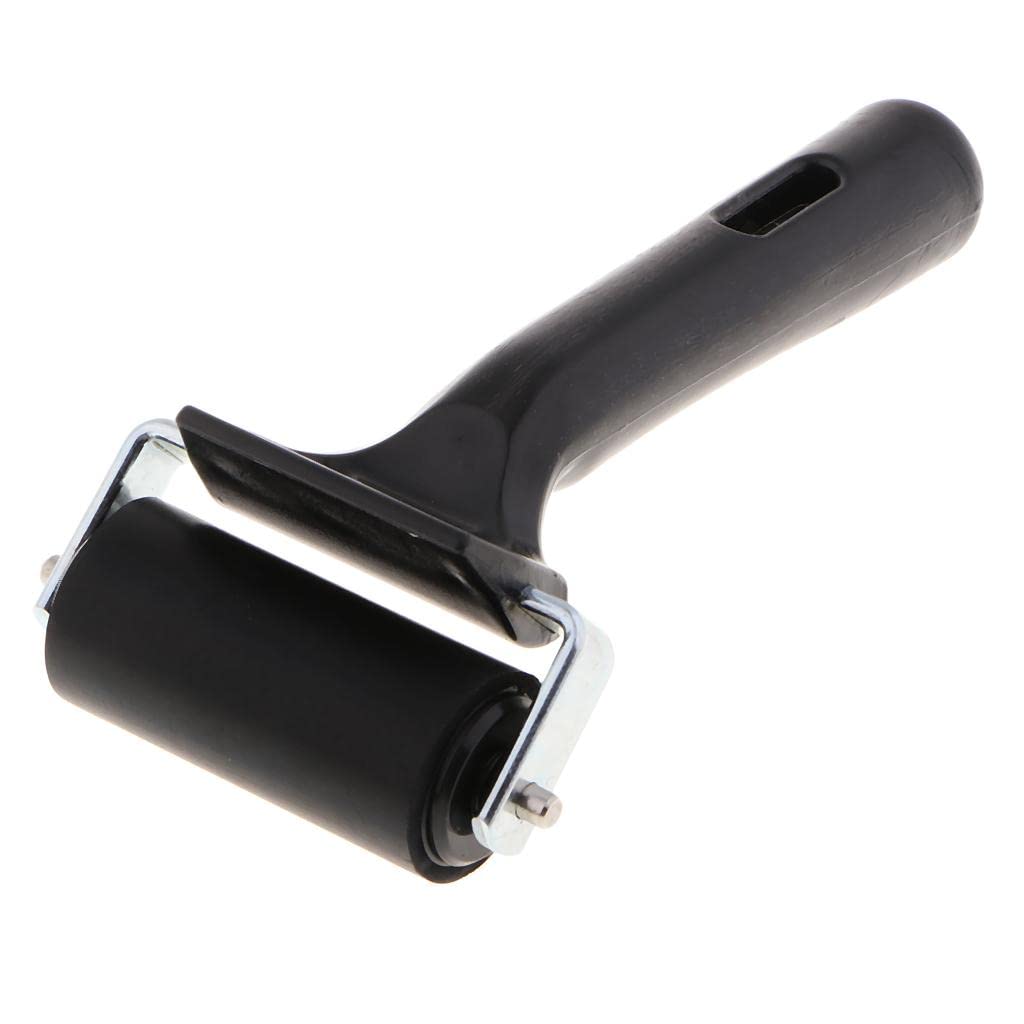 Premium Rubber Brayer Roller for Printmaking, Wallpaper, Stamping, Anti-Skid Tape Construction Tool, Gluing Application, 14.5 x 6cm