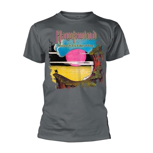 T-Shirt Hawkwind en coton gris charbon de qualité supérieure avec imprimé de collection