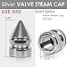 Auto Dynasty Tire Valve Stem Caps 4 Pieces Impaler Spike Style Polished Aluminum Tire Universal Stem Covers for Cars, SUVs, Bike and Bicycle, Trucks, Motorcycles Silver