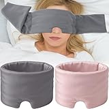 Bonuci 2 Pcs Weighted Eye Mask for Sleeping Soft Blackout Gravity Sleep Mask Gentle Pressure Eyes Cover with Adjustable Elastic for Men Women Side Sleeper Night Work Nap Travel Gifts