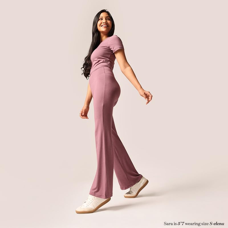 Image of BlissClub AirMelt Flare Pants - Lite | Flared Silhouette | Back Pocket| Weightless Fabric | High Rise Waistband, Tall (for Women Above 5'5)