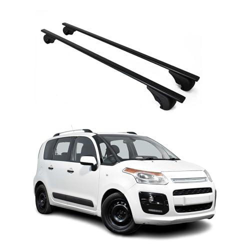 Barres de toit compatibles avec Citroën C3 Picasso 2009-2017 Noir 2X