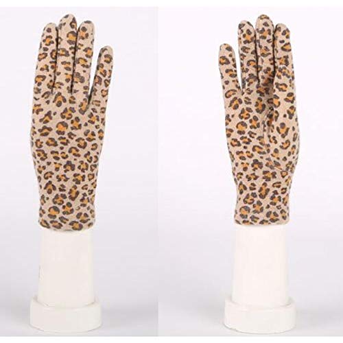 Ktmata Female Autumn Winter Sexy Gloves Thickening Warm Leopard Printing Wool 2 Color Temperament Gloves